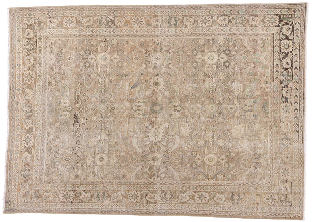 7 x 10 Distressed Vintage Persian Mahal Rug 61375