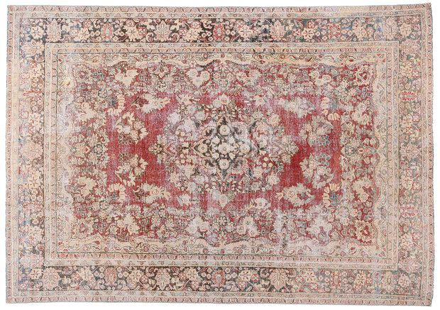 8 x 12 Distressed Antique Persian Mahal Rug 61339