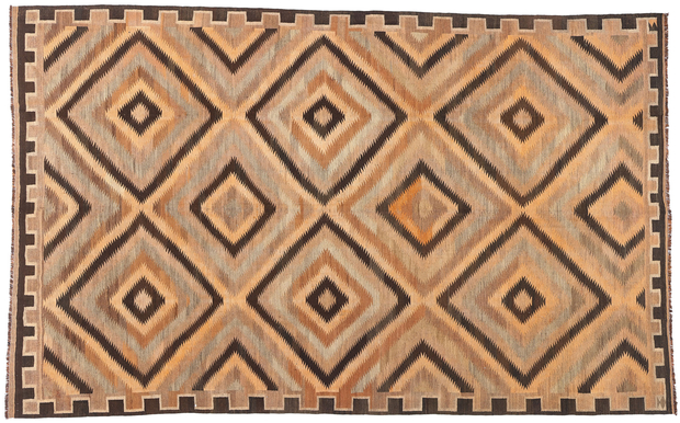 9 x 14 Vintage Persian Fars Kilim Rug 61307