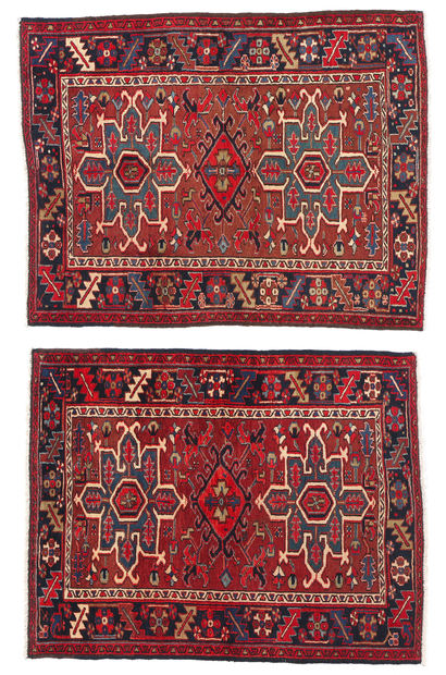 4 x 4 Vintage Persian Heriz Rug 61357 Matching Pair