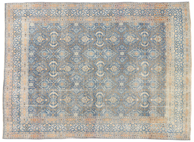 9 x 13 Distressed Vintage Blue Persian Mood Rug 61380