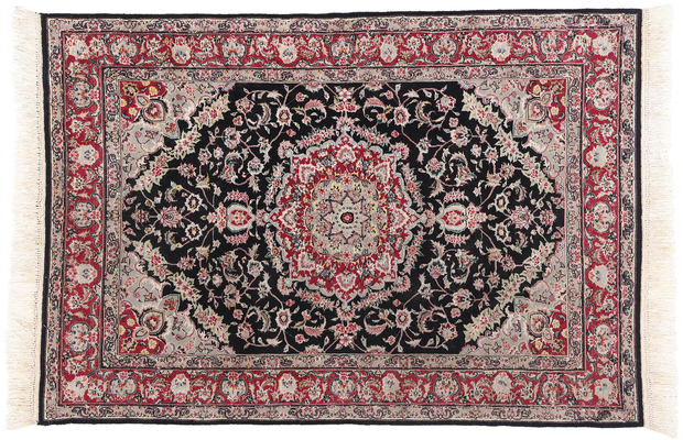 4 x 6 Vintage Black Chinese Tabriz Rug 79116