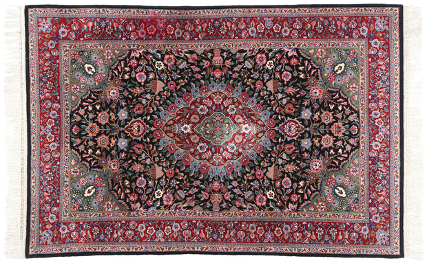 4 x 6 Vintage Black Chinese Tabriz Rug 79117