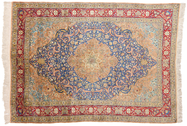 7 x 10 Vintage Turkish Silk Hereke Rug 79159