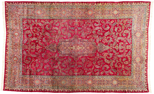 12 x 18 Antique Red Persian Kerman Rug 79162