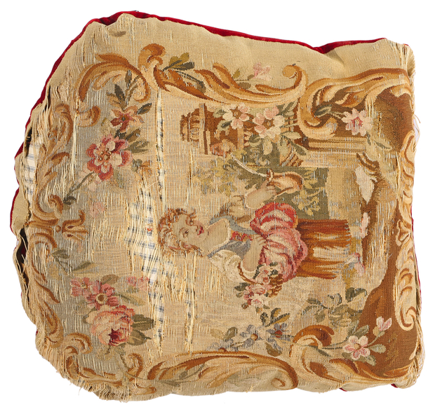 1 x 1 Antique French Aubusson Tapestry Cushion 79198