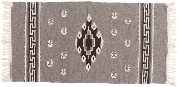 4 x 7 Vintage Gray Mexican Zapotec Rug 79193
