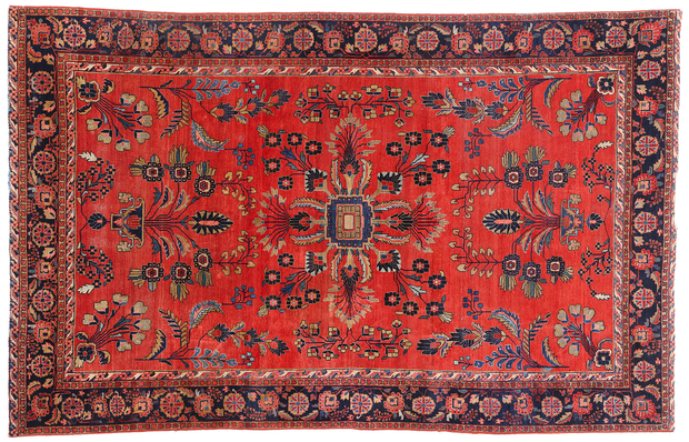 6 x 10 Antique Red Persian Mohajeran Sarouk Rug 79184