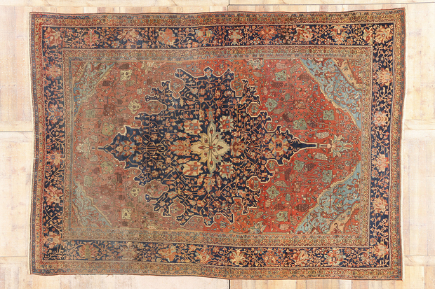 9 x 12 Late 19th Century Antique Persian Farahan Rug 79211