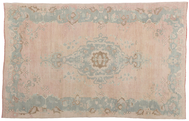 5 x 8 Vintage Pink Turkish Oushak Rug 53996