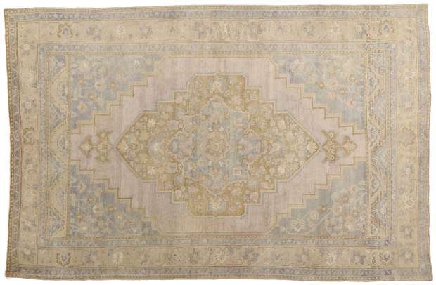 7 x 10 Vintage Muted Turkish Oushak Rug 53997