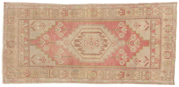 3 x 7 Vintage Pink Turkish Oushak Rug 53999