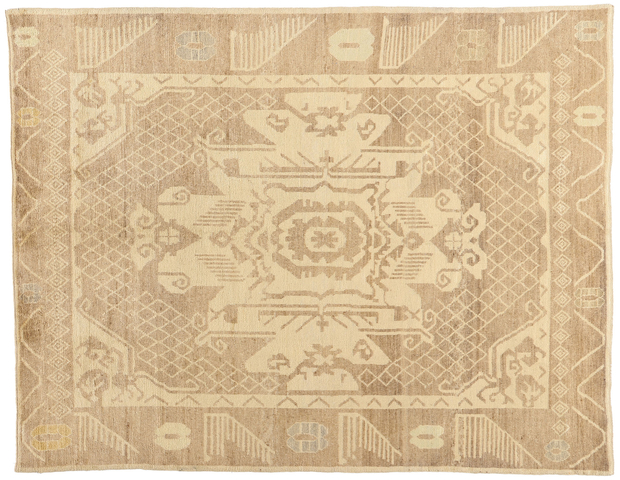 8 x 10 Vintage Earth-Tone Turkish Oushak Rug 54002