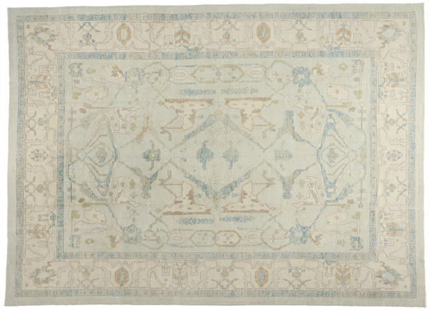 13 x 18 Modern Light Blue Turkish Oushak Rug 54012