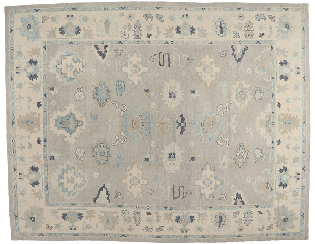 12 x 16 Modern Gray Turkish Oushak Rug 54014