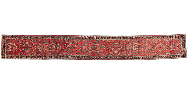 3 x 21 Antique Persian Dergazine Hamadan Rug Runner 90037