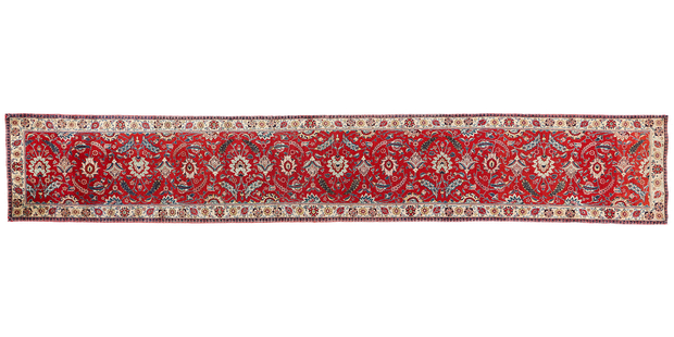 3 x 19 Antique Red Persian Tabriz Rug Runner 90036