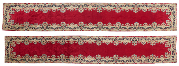 3 x 16 Antique Red Persian Kerman Rug Runner 90031 Matching Pair