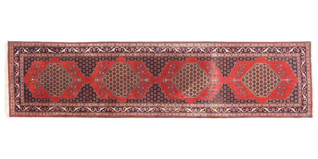 4 x 13 Antique Red Persian Senneh Rug 90030