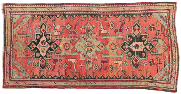 4 x 9 Antique Caucasian Karabagh Rug 79247