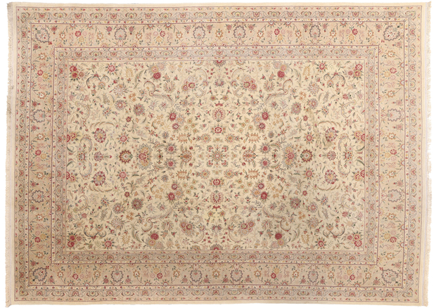 9 x 12 Vintage Ivory Chinese Tabriz Rug 79246