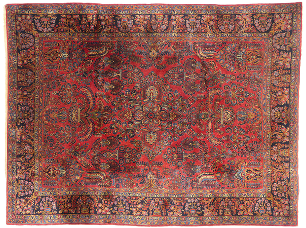 9 x 11 Antique Red Persian Sarouk Rug 79225