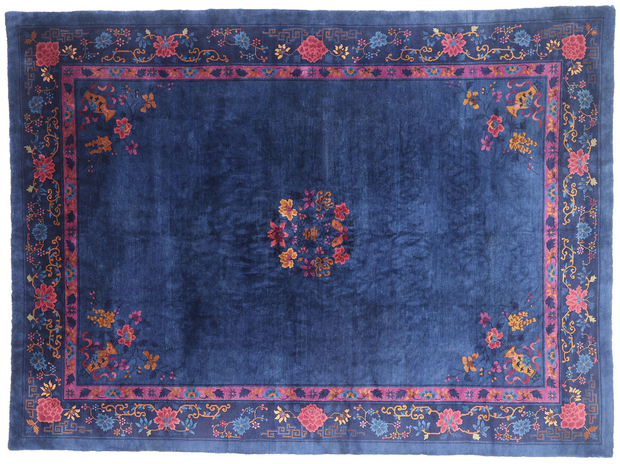 9 x 12 Antique Blue Chinese Peking Rug 79217