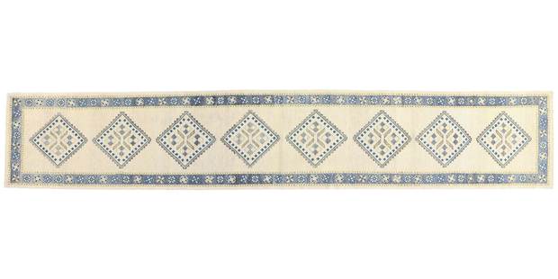 3 x 18 Modern Ivory Turkish Oushak Rug 54017