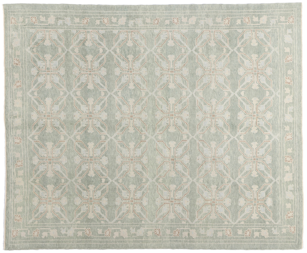 8 x 10 Light Green Turkish Oushak Rug 54006