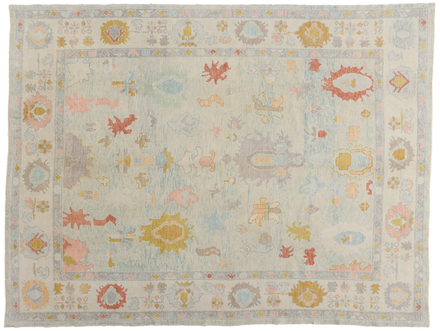 8 x 10 Modern Light Blue Turkish Oushak Rug 54008