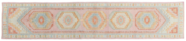 3 x 14 Modern Colorful Turkish Oushak Rug 54009