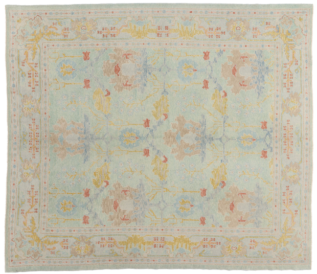 8 x 9 Modern Light Green Turkish Oushak Rug 54015