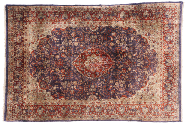 4 x 6 Vintage Persian Silk Qum Rug 79243