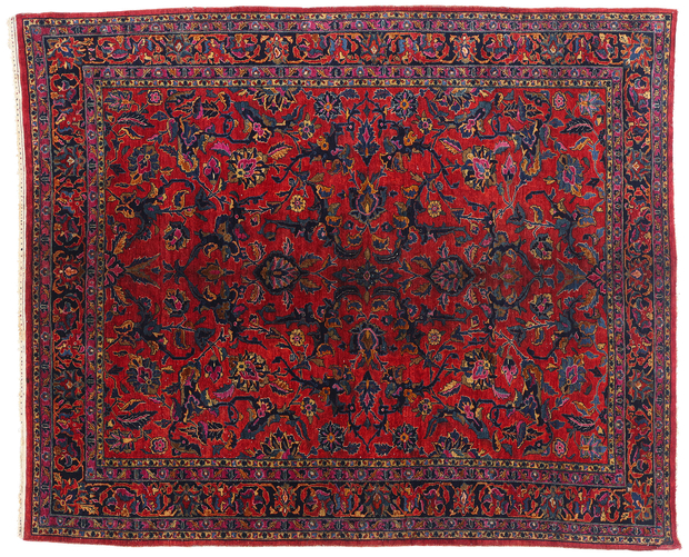 9 x 11 Antique Red Persian Sarouk Rug 79263