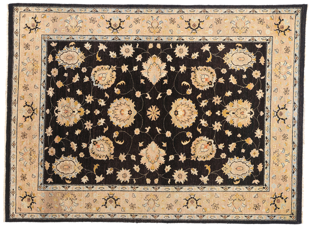 8 x 11 Vintage Black Oushak Rug 79276