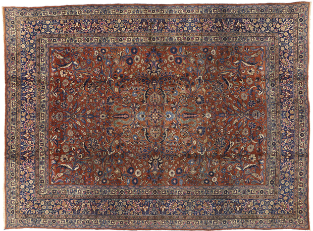 9 x 12 Antique Persian Mashhad Rug 71212