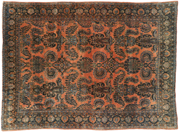 8 x 11 Antique Persian Kashan Rug 71540