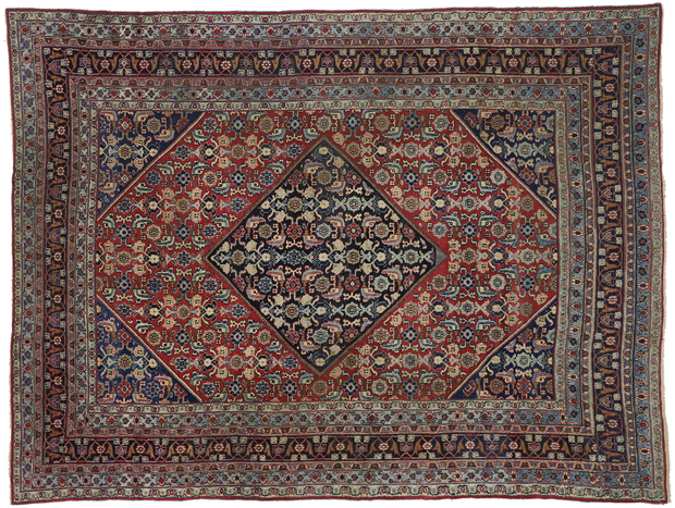 9 x 12 Antique Persian Mashhad Rug 71963