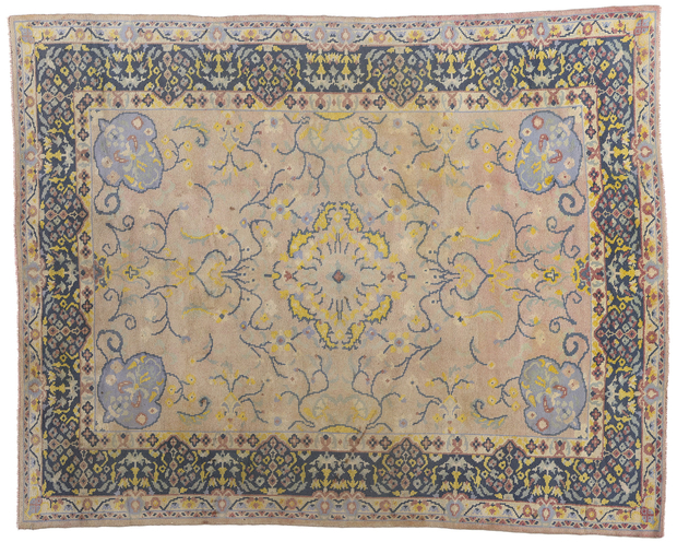 7 x 9 Vintage Pastel Turkish Oushak Rug 72323
