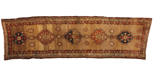 3 x 11 Antique Brown Persian Malayer Rug Runner 72514