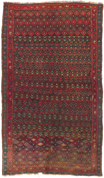 4 x 8 Antique Persian Kurdish Rug 72611