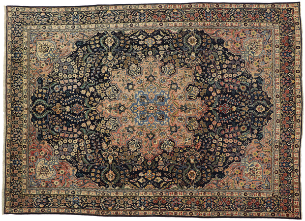 9 x 13 Antique Persian Tabriz Rug 72695