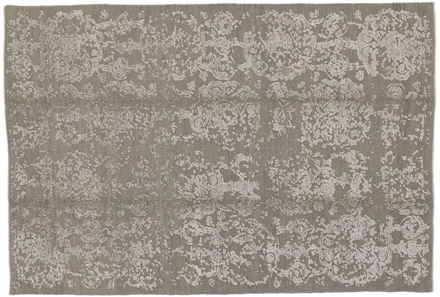 6 x 9 Modern Erased Damask Wool and Silk Rug 30100
