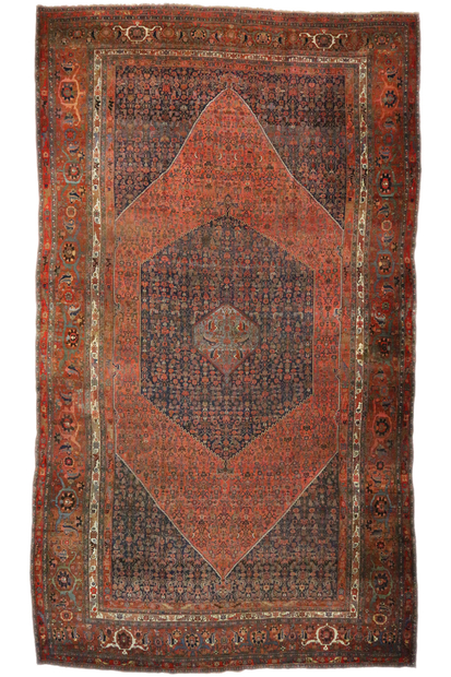 15 x 26 Oversized Antique Persian Bijar Rug 73125