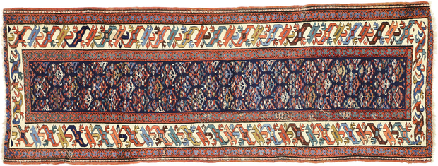 3 x 9 Antique Caucasian Kazak Rug 73257