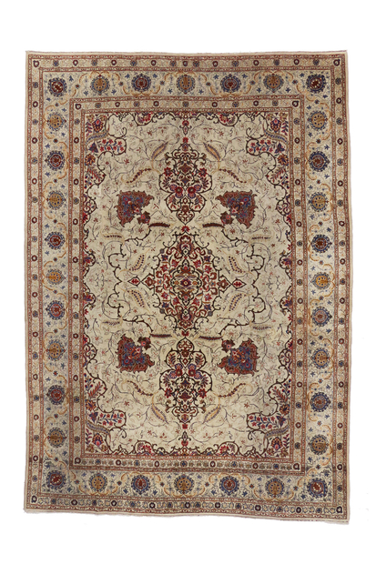9 x 12 Antique Persian Kashan Rug 73351