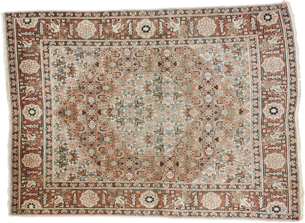 4 x 5 Antique Persian Tabriz Rug 73403