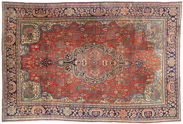 9 x 13 Late 19th Century Antique Persian Sarouk Farahan Rug 73477