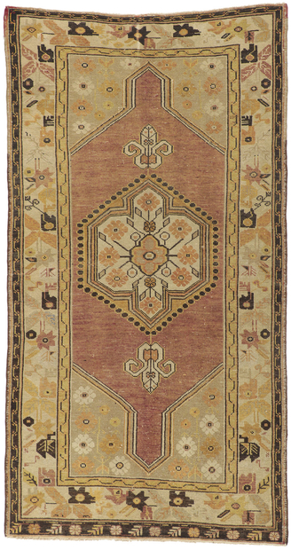 4 x 8 Vintage Turkish Oushak Rug 73598