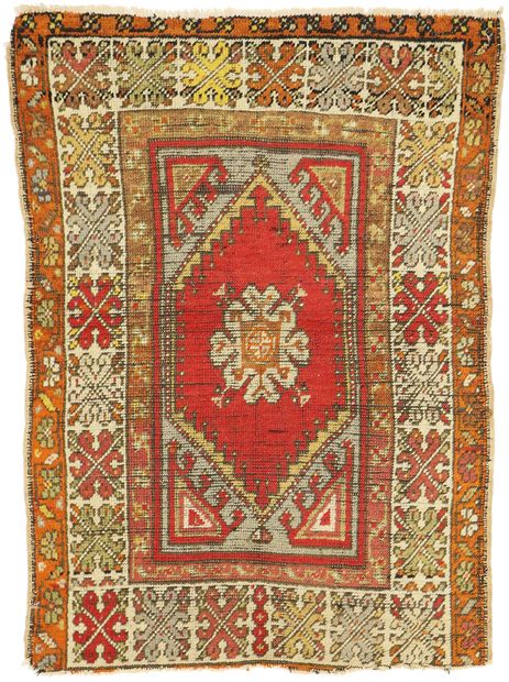 3 x 4 Vintage Turkish Oushak Rug 73622